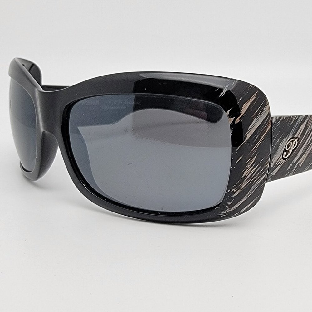 Peppers Barbarella Black Marble Stripe Sunglasses FRAME ONLY Italy 62-15-125